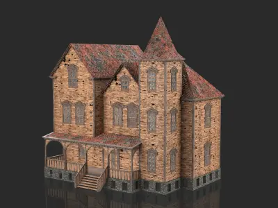 Old Medieval Abandoned House 5 3D model