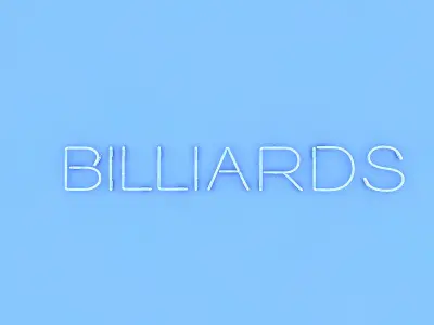 Bllards Neon Sign Low-poly 3D model
