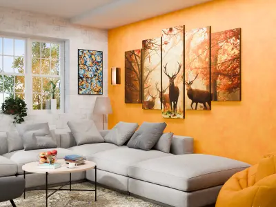 Modern Living Room 3D Model  High-Quality Interior Design 3D model