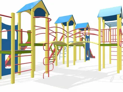 Playground for kids 3D model 16