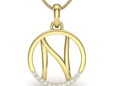 Initial Letter Pendant N 3D print model