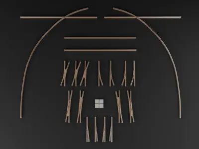 Tram Tracks Construction Elements 3D model