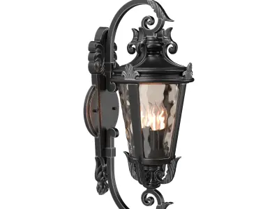 Marseille Rustic Industrial Outdoor Wall Light 3D model
