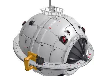 SciFi Industrial Spherical Device Low-poly 3D model