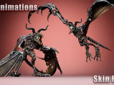 Cyborg Gargoyle Low-poly 3D model