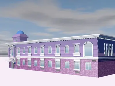 Observatory and Theatre models Low-poly 3D model