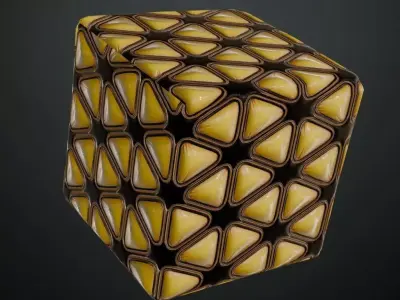 Yellow Sci-fi Wall PBR Seamless Texture