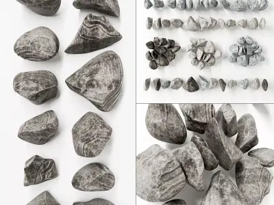 Rock stone striped 3D model