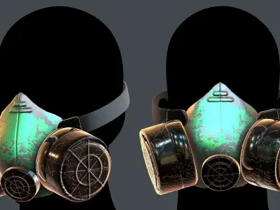 Gas mask helmet 3d model scifi Low-poly Low-poly 3D model Low-poly 3D model