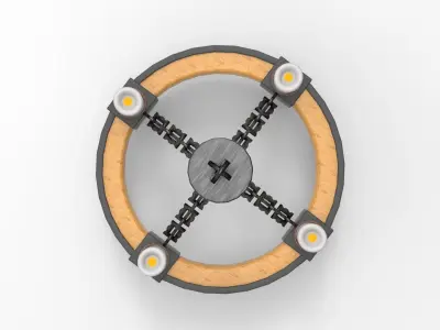 Chandelier candle hanging from chain Low-poly 3D model