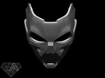 Cyberpunk sci-fi demon mask 3D print model