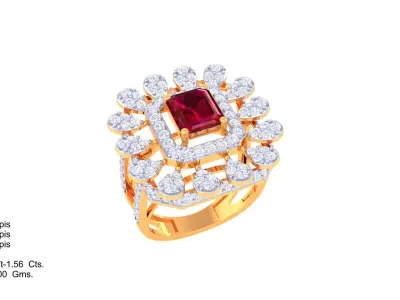 Women Ring MTL 3dm STL OBJ FBX Details 3D print model 6