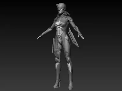 Cyberpunk Female Character 3D model