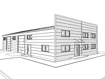 storage or logistic warehouse model 3D model