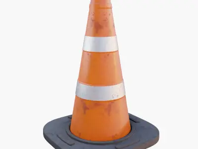 Traffic Cones Dirty PBR 3D model Low-poly 3D model