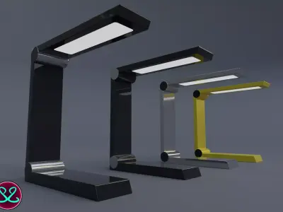 Awesome Chrome Shiny Table Lamps Lamp Pack Free low-poly 3D model