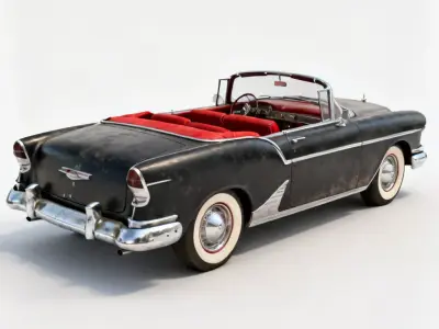 Realistic 50s Classic Convertible 3d model Low-poly 3D model
