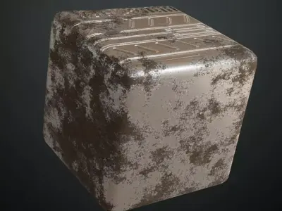 Rusted White Metal Plate Transparent PBR Seamless Texture