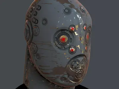 Gas mask helmet 3d model scifi Low-poly Low-poly 3D model 41