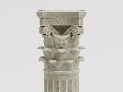 Corinthian Column V2 - Old Ornate Classical Pillar 3D model