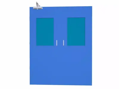 Double Door Low-poly 3D model 4