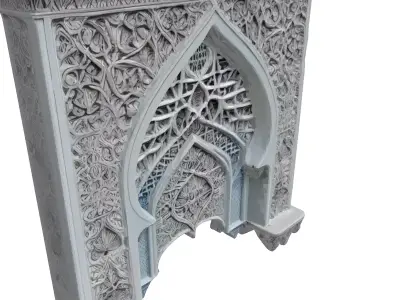 Ornate Islamic Architectural Arch Panel Low-poly 3D model