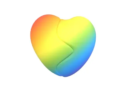 Broken Heart v1 014 Low-poly 3D model