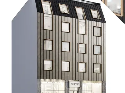 Vol 1 Modern Facades collection - 5 buildings 3D Model Pack