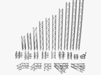 Square Truss Standard Collection - 24 PCS Modular 3D model