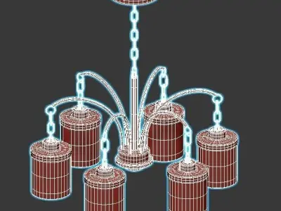 odeon-light-smily-4652-6 five light chandelier shades 3D model