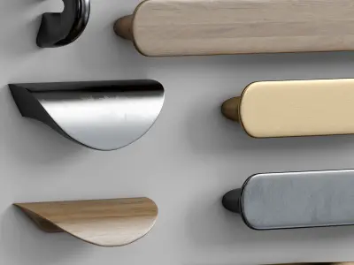 Linear Standard handle set with 5 materials 3D model