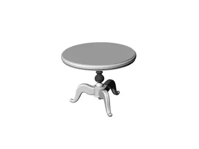 Dolls House Miniature Victorian Round Table and Chairs 3D print model