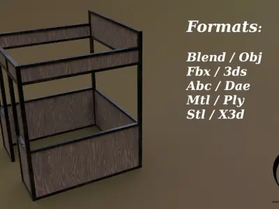 Stall stand 04 R Low-poly 3D model