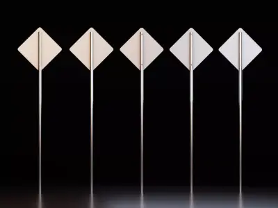 Realistic Road Sign Collection Low-poly 3D model