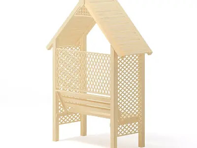 Bower with Bench 3D Model 3D model