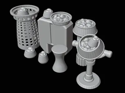 Mos Eisley Street Vendor Props 3D Printable Legion Scale 3D print model