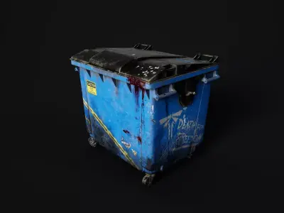 Dumpster trash can Low-poly 3D model purchase