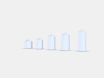 FENOMEN Unscented block candle set of 5 Low-poly 3D model