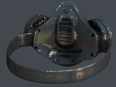 Gas mask helmet 3d model scifi Low-poly  Low-poly 3D model