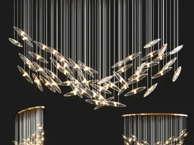 Murmuration hanging lamps 3D model