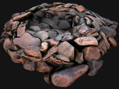 Coal Deposits for Mine Rocks and Ore Low-poly 3D model