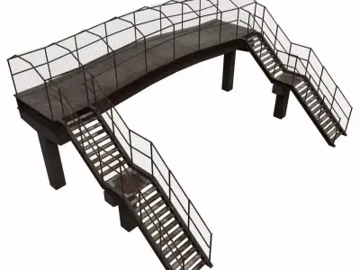 Pedestrian Bridge Low-poly 3D model