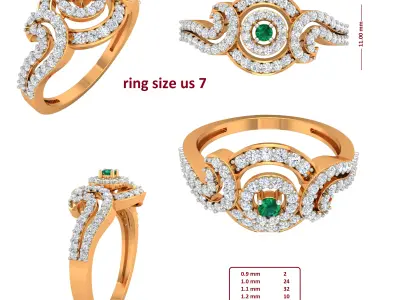 Diamond Ring for Women 3D print model 14