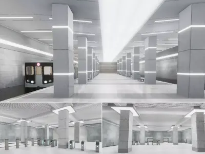 Subway Station 02 Low-poly 3D model