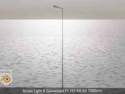 Street Light 5 Galvanized F1 M1 K0 A2 7000mm  Low-poly 3D model