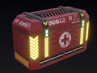 Sci fi Containers Pack Low-poly 3D model