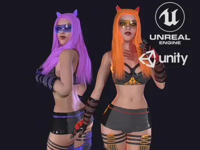 Galactic Cat Low-poly 3D model