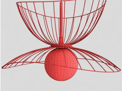 SIMRIS wire pendant light - gold 3D model