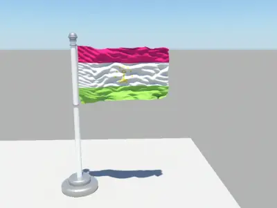 Tajikistan flag 3D model