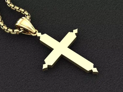 High Cross Pendant Light Gold 18K 3CP071 3D model